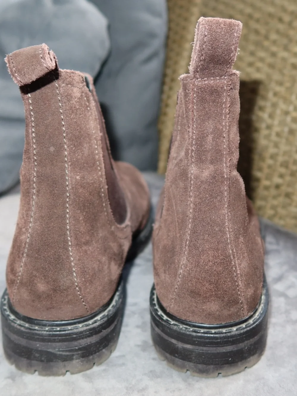 Zara Brown Suede Chelsea Boots